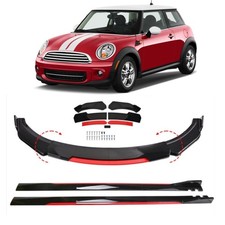 For Mini Cooper S Front Bumper Lip Spoiler Splitter + 2 m/78.7" Side Skirts UK