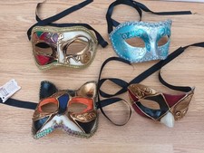 Bundle of 4 Venezia Italy face masks hand painted papier mache