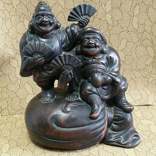 Antique bizen pottery daikoku - antique,