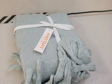 John Lewis ANYDAY Charlotte Bouclé Throw, Duck Egg