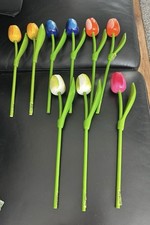 Wooden Tulips Set of 9 Spring