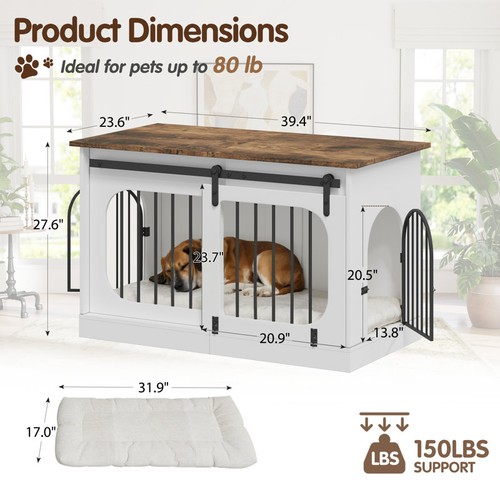Dog crate furniture wooden - dog,