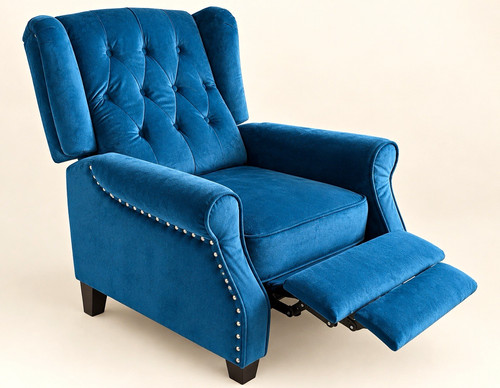 Blue upholstered reclining - blue,