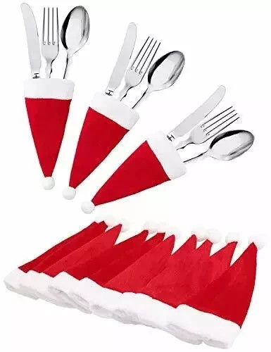 10x christmas cutlery holder - cutlery,