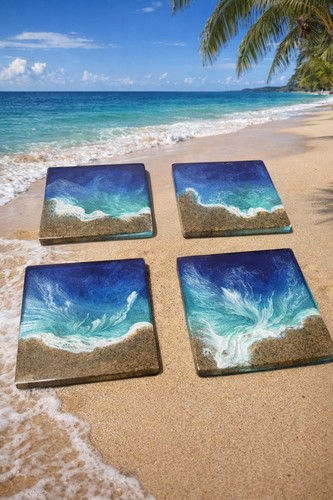 Ocean resin coasters - , |