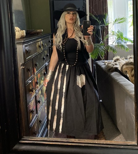 Women black long linen - women's,