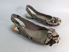 Clarks Cadiz Carnival Snake Print Leather Slingback Shoes UK 4 D EU 37
