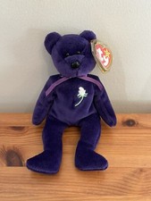 TY BEANIE BABIES PRINCESS DIANA BEAR 1997 FIRST EDITION - NO SPACE, INDONESIA