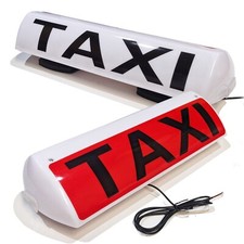 21" 53CM LED MAGNETIC TAXI ROOF SIGN LIGHT WHITE TAXI METER CAB LIGHT UK LEGAL