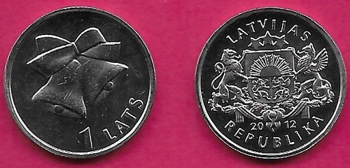 Latvia lats 2012 unc two - lats,