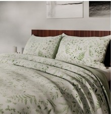 Cozee Home Velvetsoft Watercolour Green / White 3 Piece Duvet Set SUPER KING NEW