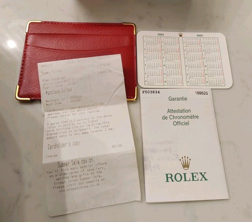 Rolex papers calendar card - rolex,