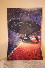 Artist "Amelia D" Star Trek, USS Enterprise Art Print, Convention Art 11x17 