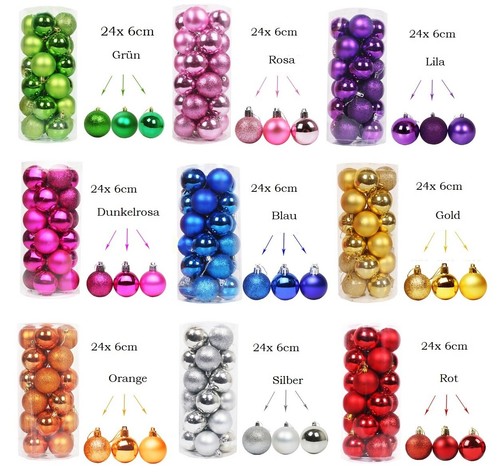 Christmas baubles ø6cm set - 24,