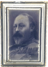 Antique 3x4 Emaux Ombrant Purple Glazed Tile Craven Dunnill King Edward VII