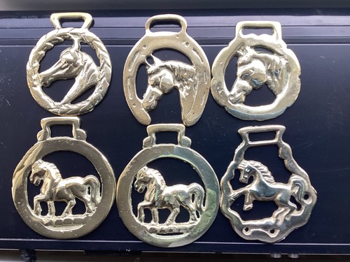 Six horse brasses - all, with