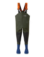 Ollyskins 2580 Lightweight Kids PVC Chest Waders, Green