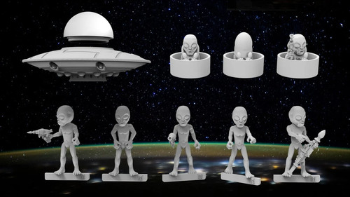Grey aliens ufo - aliens,