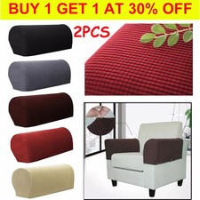 2PCS Removable Arm Stretch Sofa Couch Chair Protector Armchair Cover Armrest UK