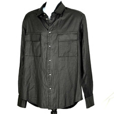 Tom Rebel Glossy Button Up Jacket Black Shiny Mens - 54