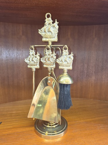 Vintage brass fireplace - brass,