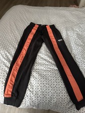 Adidas Originals Womens Black Red Stripe Joggers Size S Retro Tracksuit Bottoms