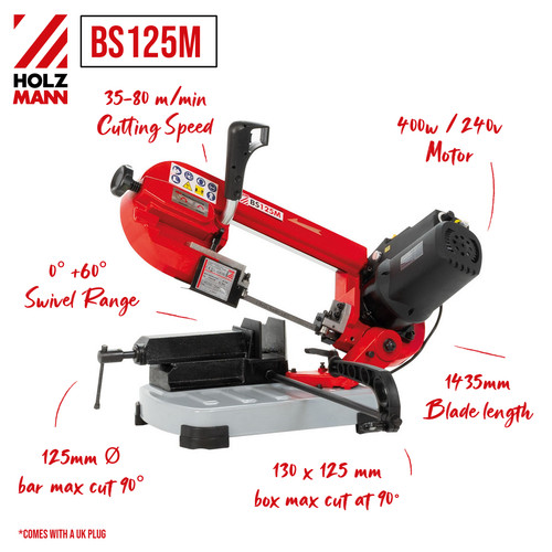 Holzmann metal bandsaw bs125m - metal,