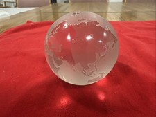 Etched Glass Globe Paperweight