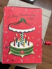 Vintage Christmas Card Music Box Kaye Kards