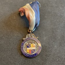 1934 BIRMINGHAM & DIST GYMNASTIC ASSOCIATION GIRLS CUP MEDAL BADGE H B COLLINS