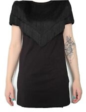Topshop Black Tassel T-Shirt / Dress, Size 8