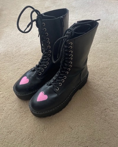 Black mid calf chunky sole - mid,