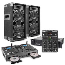 MAX26 Dual 6" Passive DJ Setup with Amplifier and CD Mixer -1200W