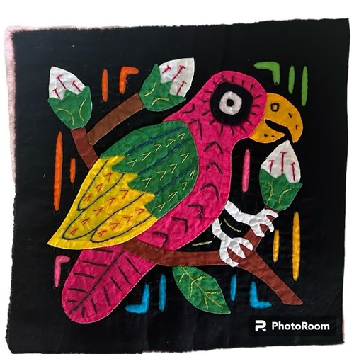 Vintage parrot mola - parrot, handmade