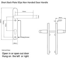Door Handles uPVC set Stainless 92pz sprung double glazing pvc lever 220mm 240mm
