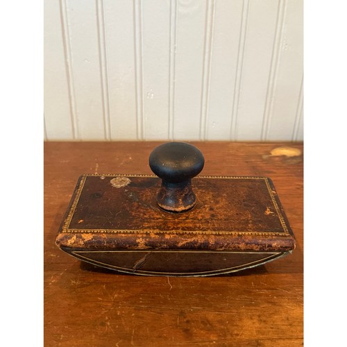 Antique leather desk blotter - leather,
