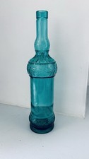 Tall teal glass vase - tall,