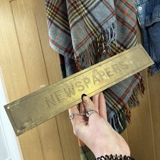 Vintage Brass Newspaper Sign