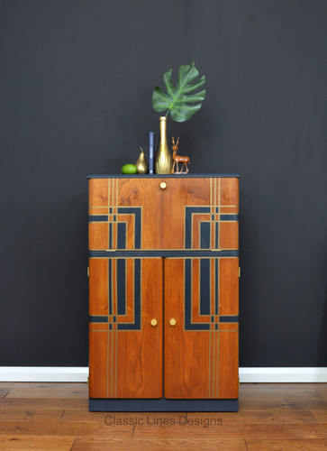 Vintage oak cocktail - vintage, cabinet