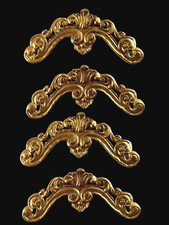 4 x Gilded Resin Furniture Applique  Baroque / French Style Decorative Molding 