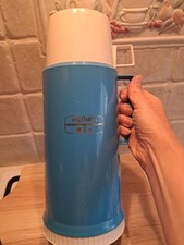 Vintage bright blue thermos - bright,