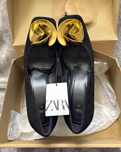 Zara black suede square - suede, toe