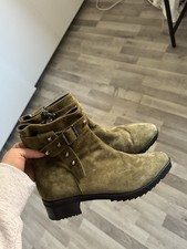 Khaki Suede Russell and Bromley Boots Size 6.5