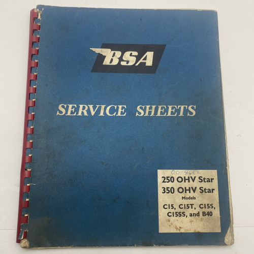 Bsa service sheets oem - oem, 350