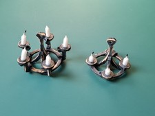 2 x Dollhouse Period Wooden Candle Chandeliers Dolls House Lighting