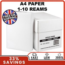 OFFICE A4 WHITE PAPER 80 GSM PRINTER COPIER 5 REAMS OF 500 SHEETS - 1 - 10 REAMS