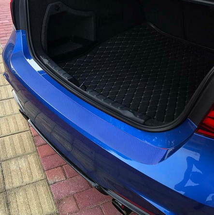 Blue carbon fibre boot sill - carbon,