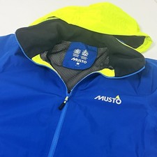 Musto Gore-Tex Sailing Jacket Mens L Blue Hooded Waterproof Coastal