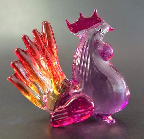 Art glass rooster figurine - art,