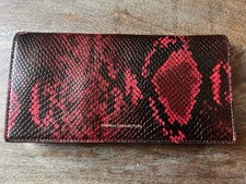 Brand New French Connection Red Python Snake Print Leather Clutch Purse
